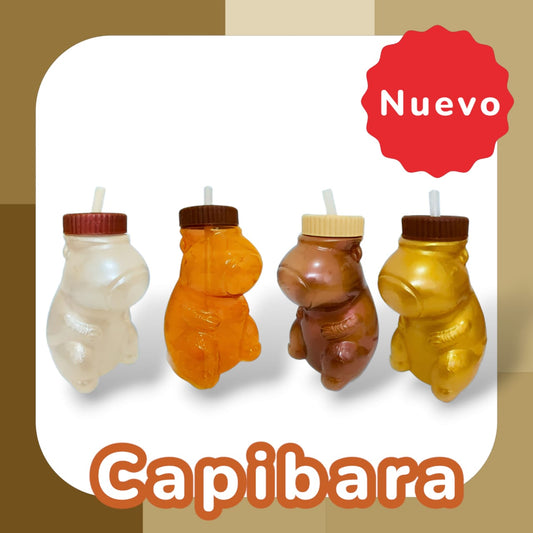 Vasos Capibara con Popote - 10 Piezas.