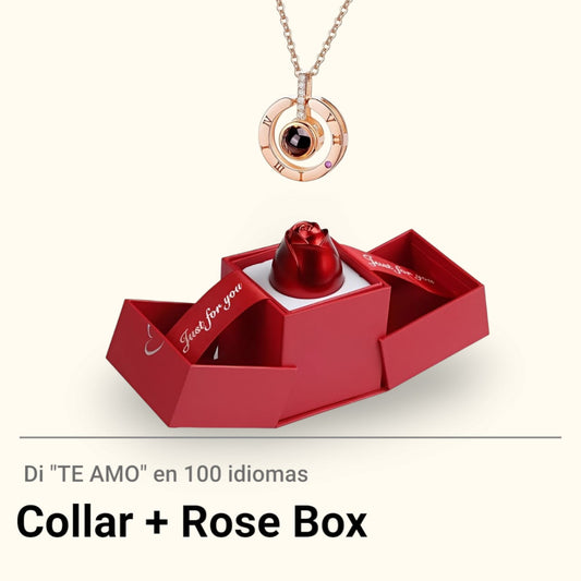 Collar "Te Amo" + Rose Box